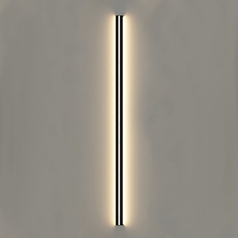 1 Light Linear Shape Wall Lighting Modern Style Metal Wall Light Sconce in Black