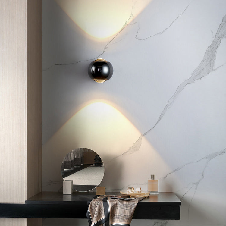 Kugelform Metallwandbeleuchtung moderner Stil 2 Leuchten Wandmontierte Beleuchtung