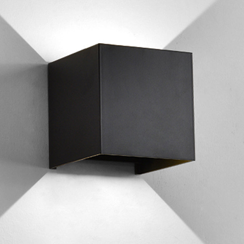 Square Shape 2 Lights Metal Wall Lighting Modern Style Wall Mount Lighting