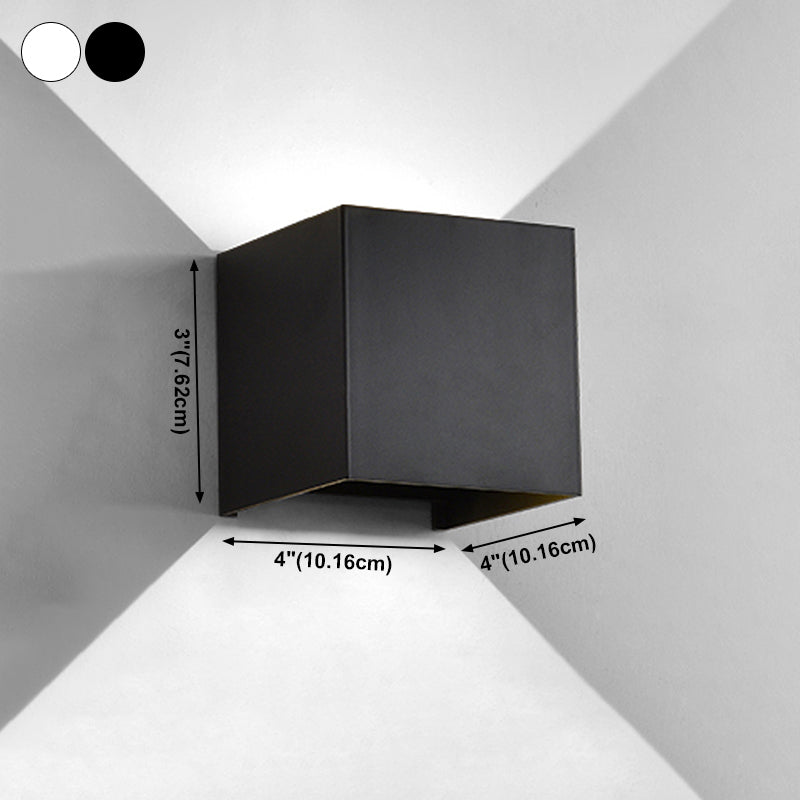 Square Shape 2 Lights Metal Wall Lighting Modern Style Wall Mount Lighting