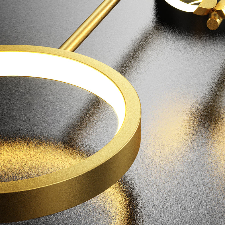 Runde Form 2 Lichter Metallwandbeleuchtung moderner Wandmontagebeleuchtung in Gold