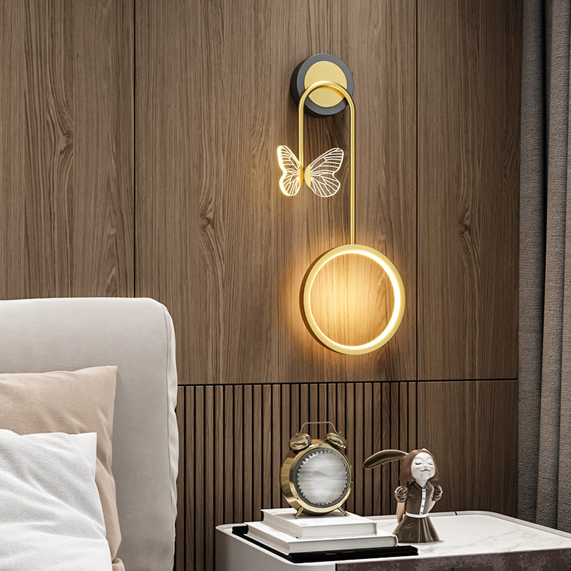 Runde Form 2 Lichter Metallwandbeleuchtung moderner Wandmontagebeleuchtung in Gold