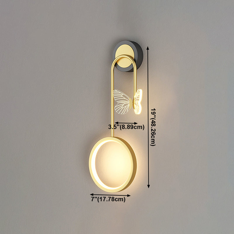 Runde Form 2 Lichter Metallwandbeleuchtung moderner Wandmontagebeleuchtung in Gold