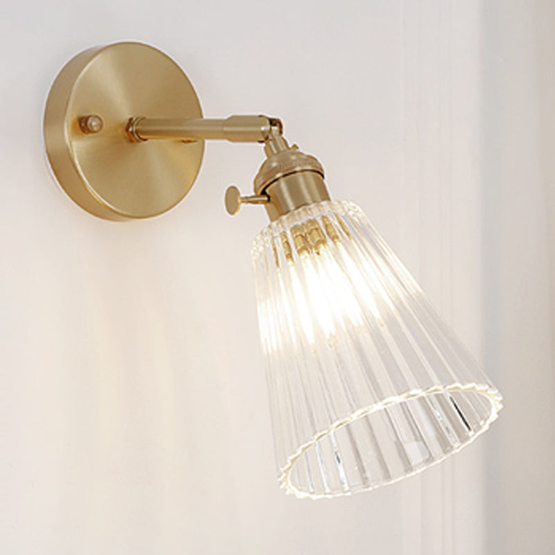 Luci di applique a parete svasata in vetro Stile industriale 1 lampade a parete leggera
