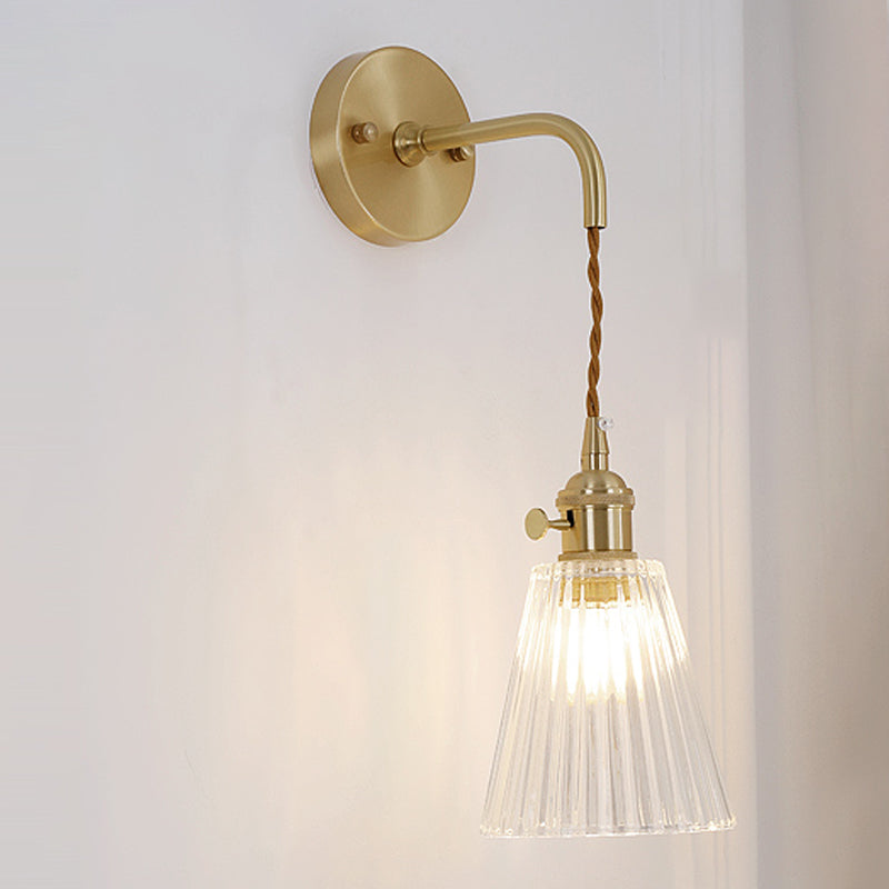 Luci di applique a parete svasata in vetro Stile industriale 1 lampade a parete leggera