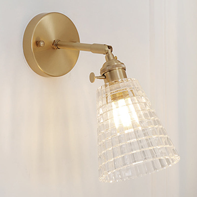 Luci di applique a parete svasata in vetro Stile industriale 1 lampade a parete leggera