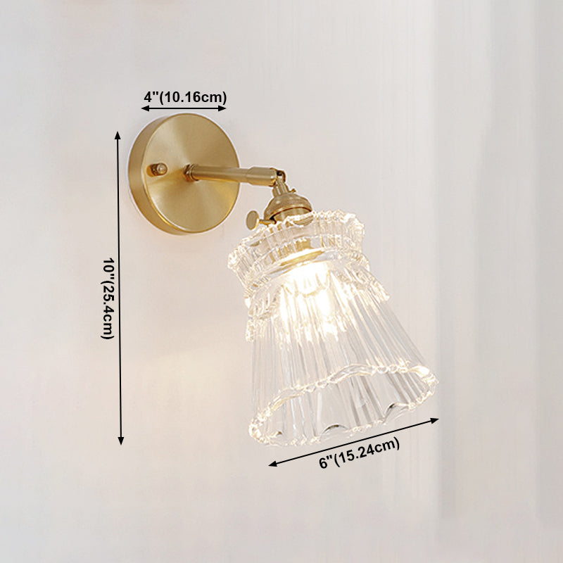 Luci di applique a parete svasata in vetro Stile industriale 1 lampade a parete leggera