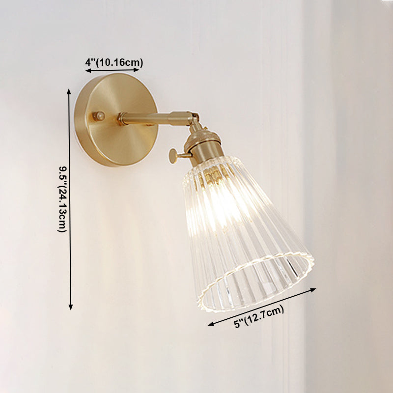 Luci di applique a parete svasata in vetro Stile industriale 1 lampade a parete leggera