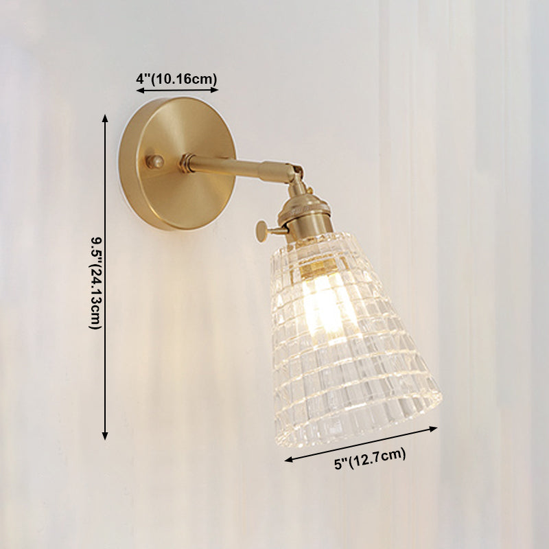 Luci di applique a parete svasata in vetro Stile industriale 1 lampade a parete leggera