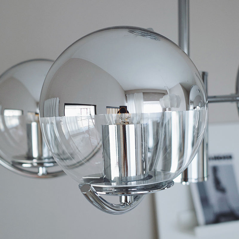 Globe Pendant Lights Modernism Glass Pendant Lighting Fixtures in Silver