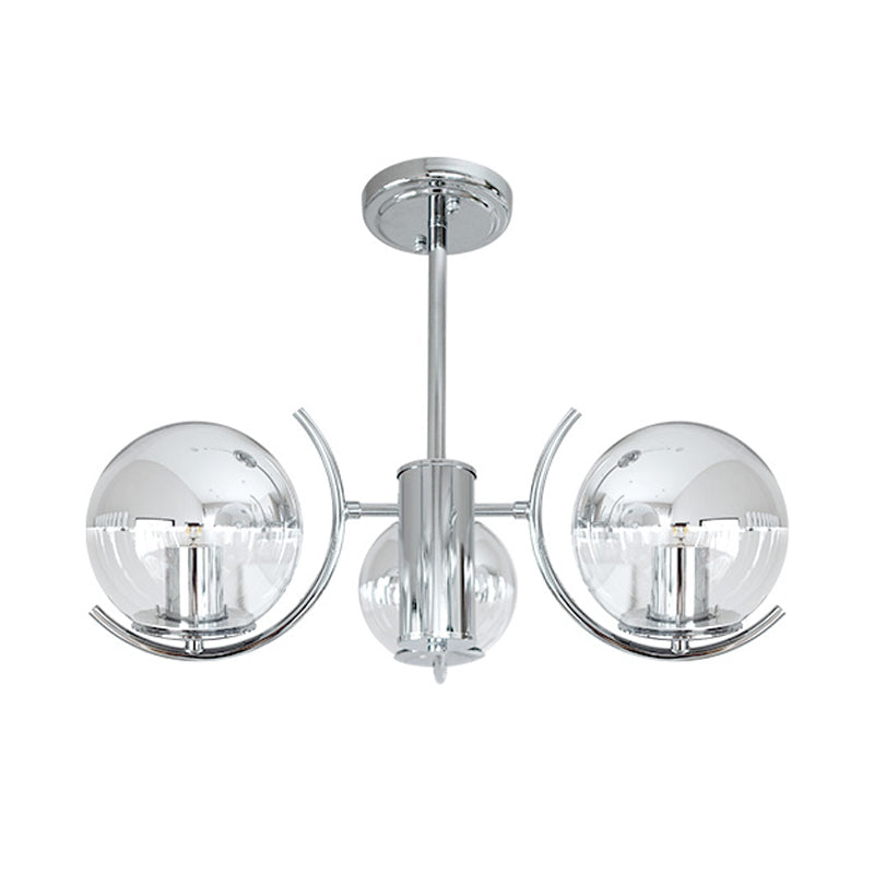 Globe Pendant Lights Modernism Glass Pendant Lighting Fixtures in Silver