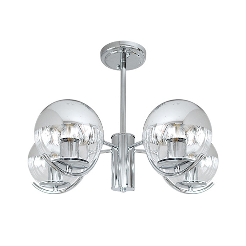 Globe Pendant Lights Modernism Glass Pendant Lighting Fixtures in Silver