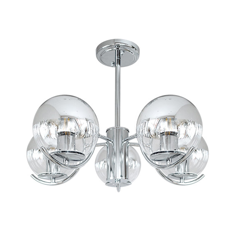 Globe Pendant Lights Modernism Glass Pendant Lighting Fixtures in Silver