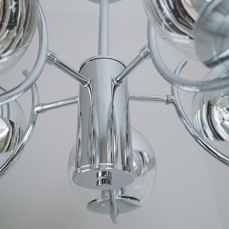 Globe Pendant Lights Modernism Glass Pendant Lighting Fixtures in Silver