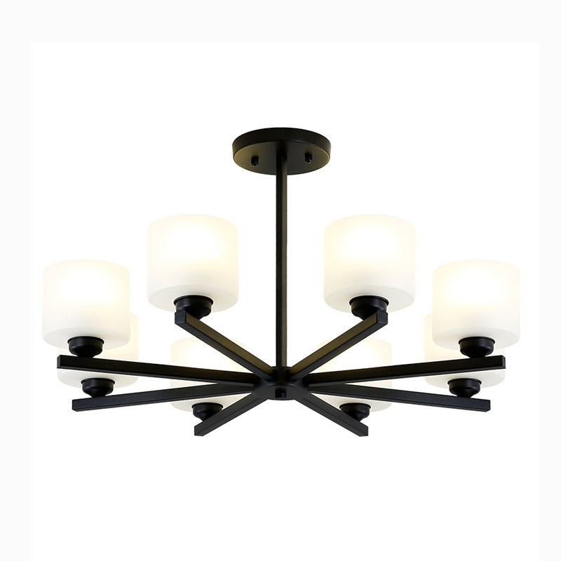 Cylinder Pendant Lights Modernism Glass Pendant Lighting Fixtures in Black
