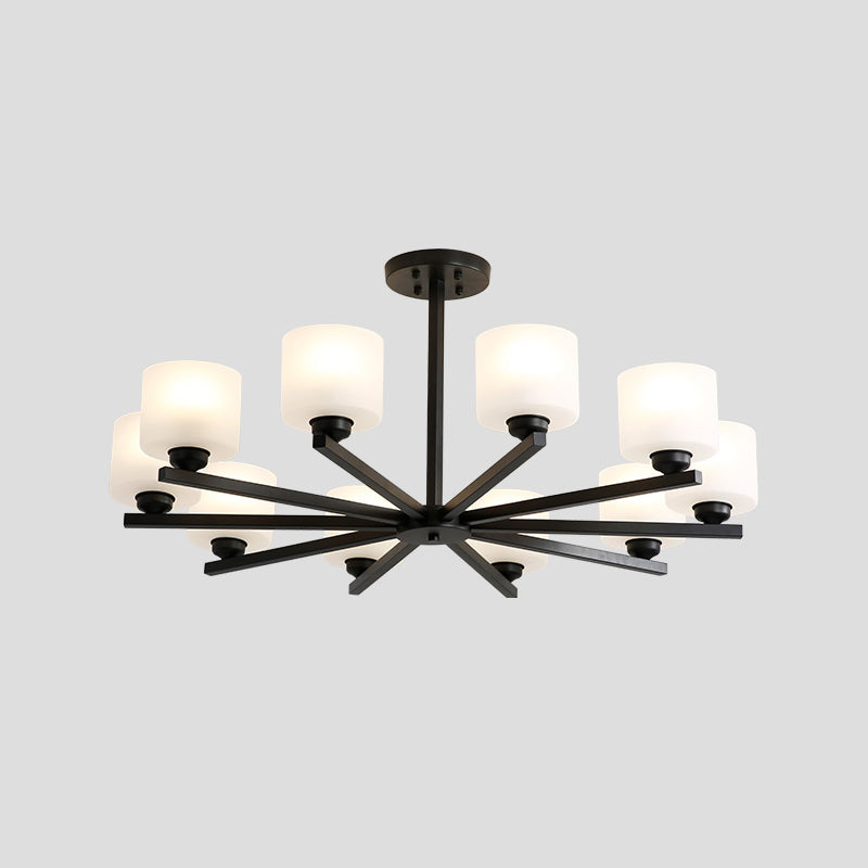 Cylinder Pendant Lights Modernism Glass Pendant Lighting Fixtures in Black