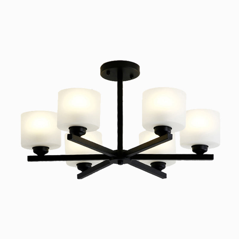 Cylinder Pendant Lights Modernism Glass Pendant Lighting Fixtures in Black