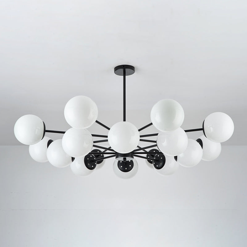 White Glass Modern Pendant Light Sputnik Global Ceiling Light for Living Room