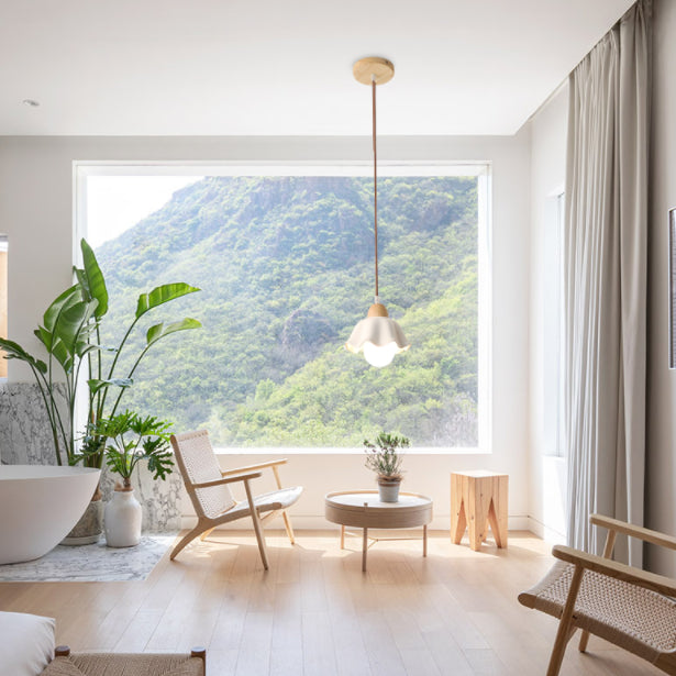 Éclairage d'éclairage en bois Kit de pendentif nordique moderne pour salle à manger