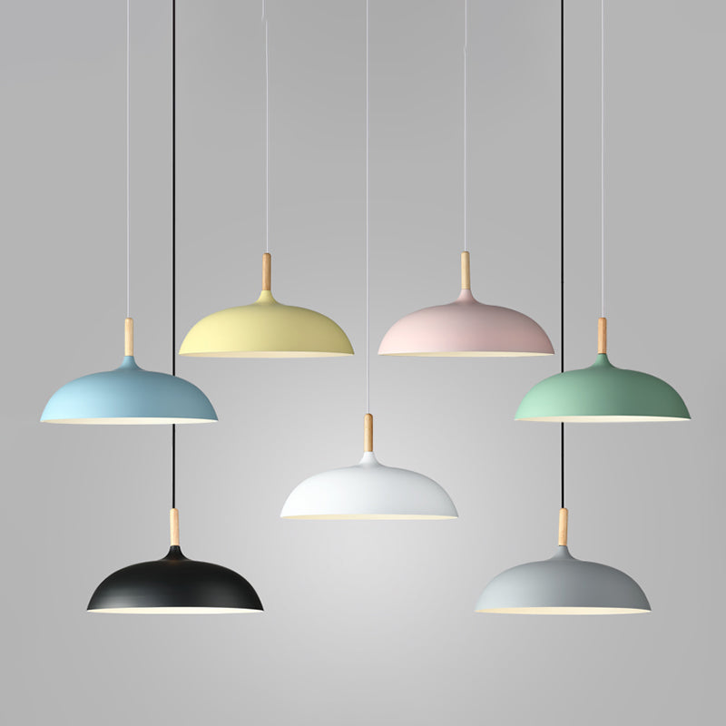 Pot Cover Shade Hanging Lighting Modern Macaron Style Metal 1 Pendant Light Pendant pour le chevet