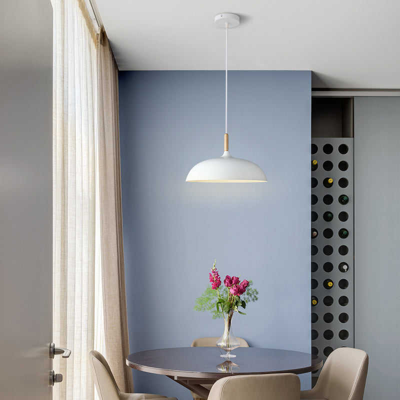 Pot Cover Shade Hanging Lighting Modern Macaron Style Metal 1 Pendant Light Pendant pour le chevet