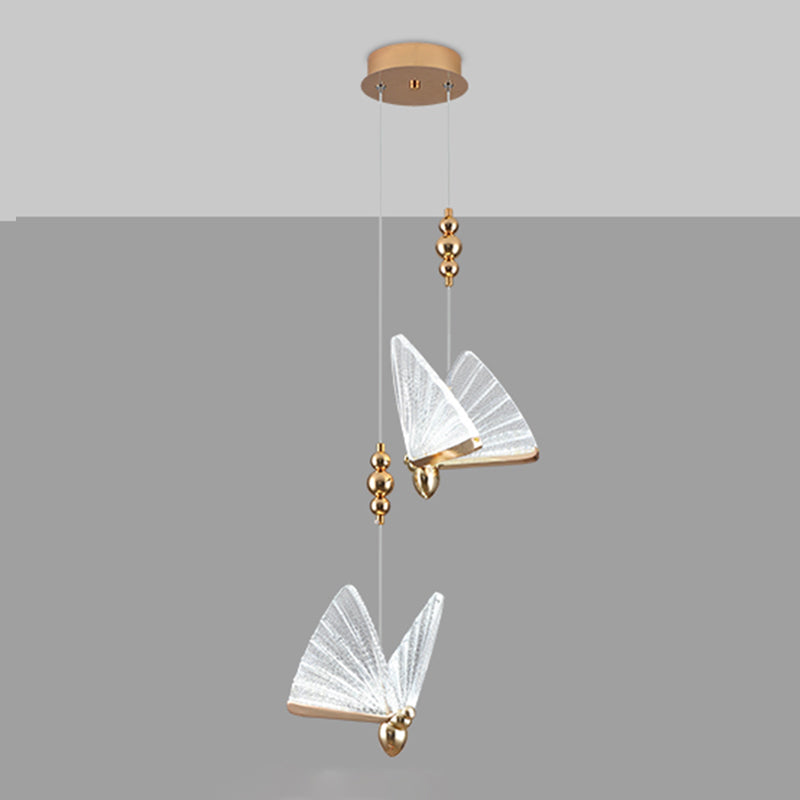 Butterfly Shat Lighting Lighting Modern Style Metal Light Pendant Light Pendant pour le chevet