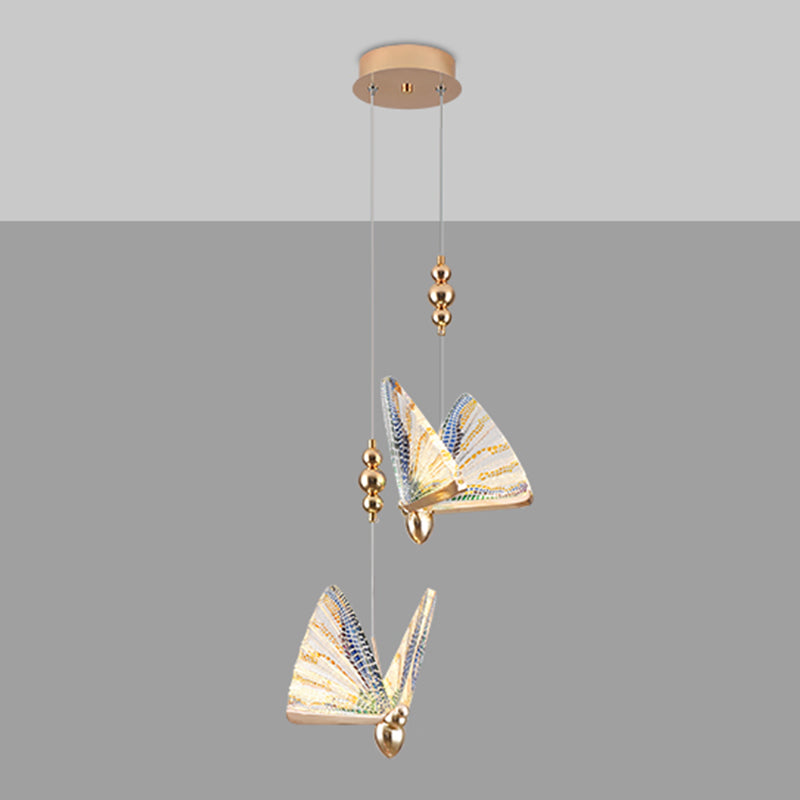 Butterfly Shat Lighting Lighting Modern Style Metal Light Pendant Light Pendant pour le chevet