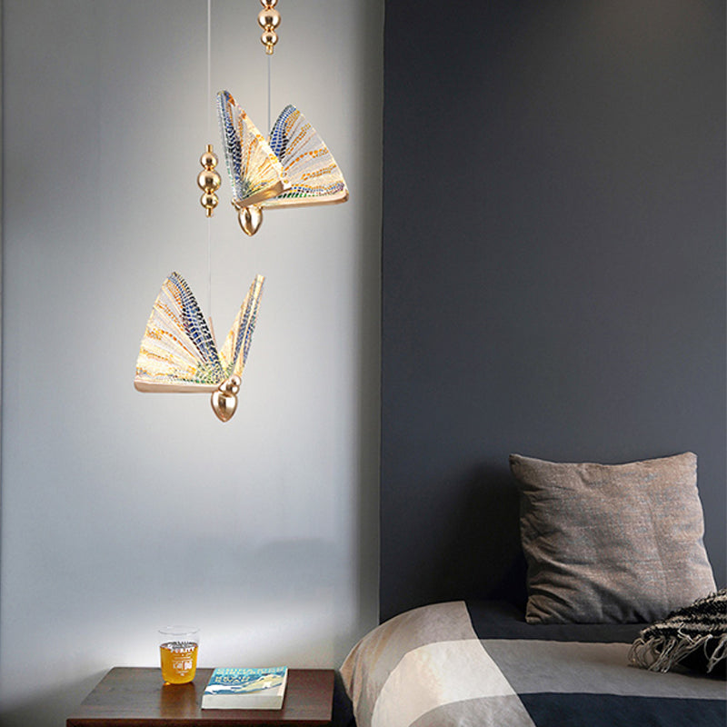 Butterfly Shat Lighting Lighting Modern Style Metal Light Pendant Light Pendant pour le chevet