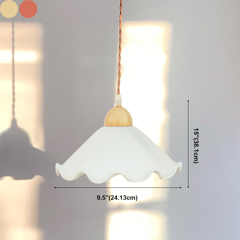Bowl Shape Hanging Lighting Industrial Style Glass 1 Light Hanging Lamp for Porch