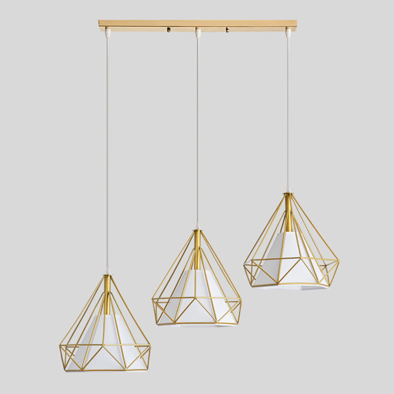 Forme de diamant Éclairage suspendu de style postmoderne Metal Light Pendant pour le chevet