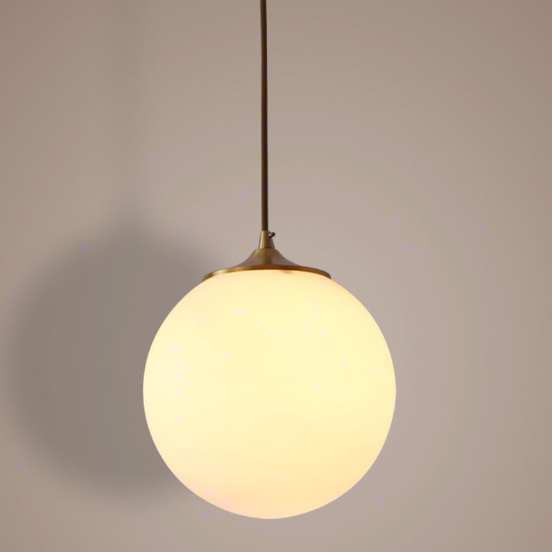 Contemporary Hanging Ceiling Light Global 1-Light White Glass Ceiling Pendant Light