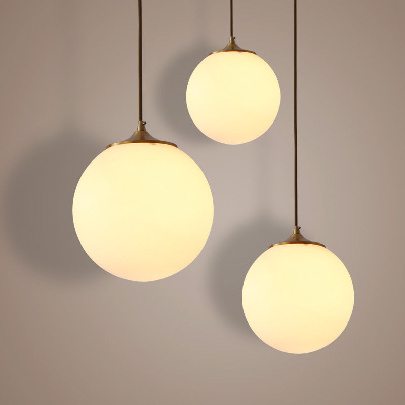 Contemporary Hanging Ceiling Light Global 1-Light White Glass Ceiling Pendant Light
