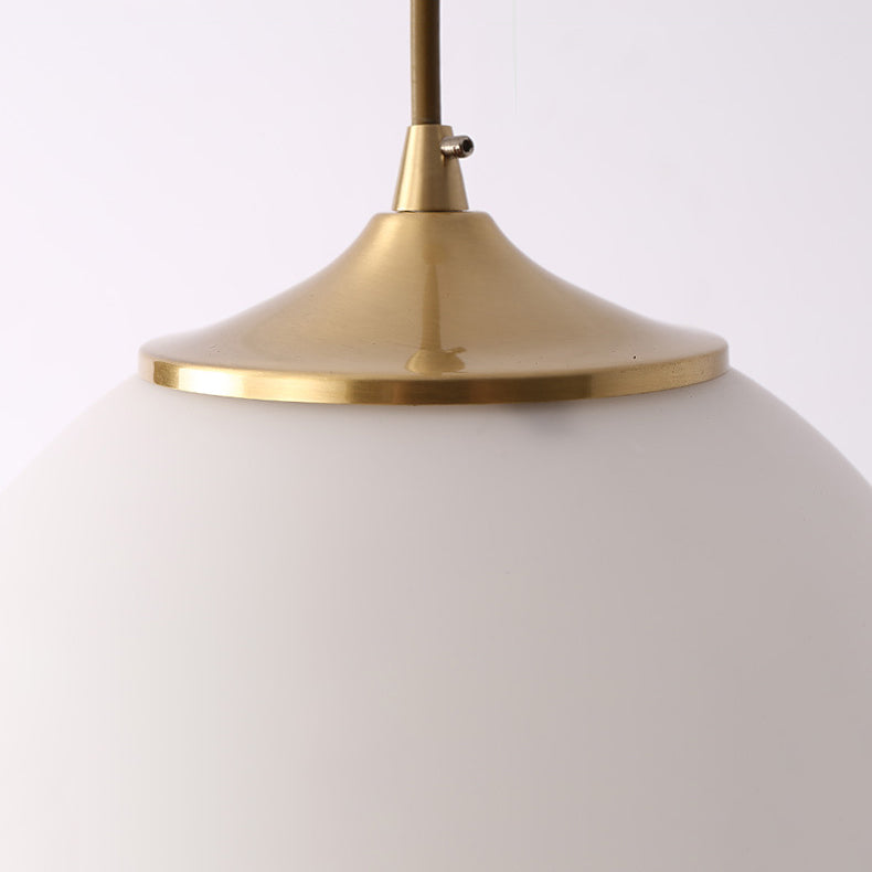 Plafonnier suspendu contemporain Global 1-Light White Glass Glass Plafond Pendant Light