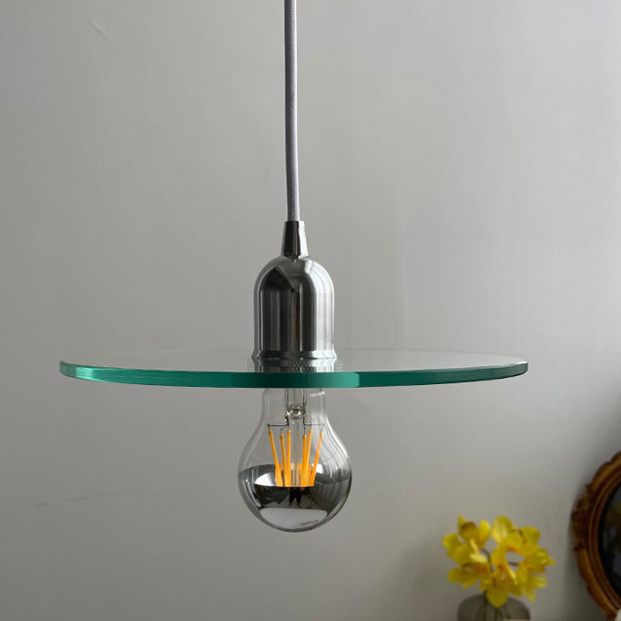 Verre transparente en verre moderne Pendre de plafond mince à 1 lumière pour le café