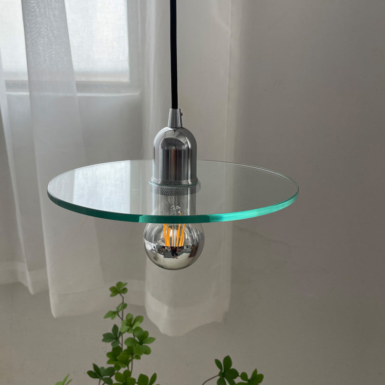 Verre transparente en verre moderne Pendre de plafond mince à 1 lumière pour le café