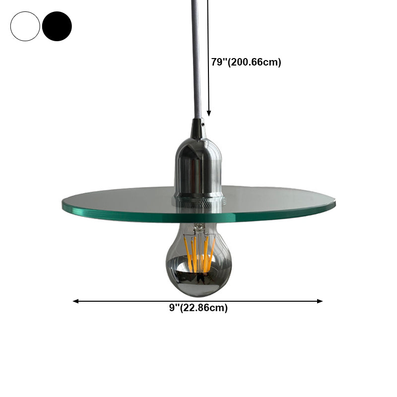 Verre transparente en verre moderne Pendre de plafond mince à 1 lumière pour le café