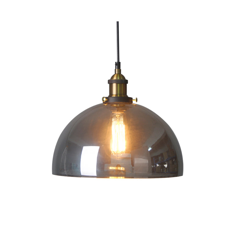 Single-Bulb Glass Pendant Lamp Industrial Geometric Bedroom Suspension Light