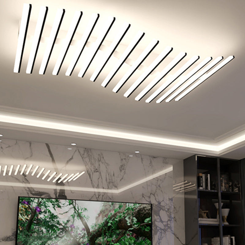 Luminaires encastrés en métal, plafonniers linéaires modernes pour chambre à coucher avec abat-jour en acrylique