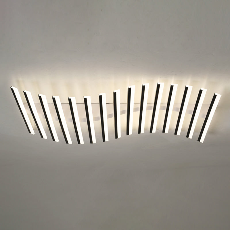 Luminaires encastrés en métal, plafonniers linéaires modernes pour chambre à coucher avec abat-jour en acrylique