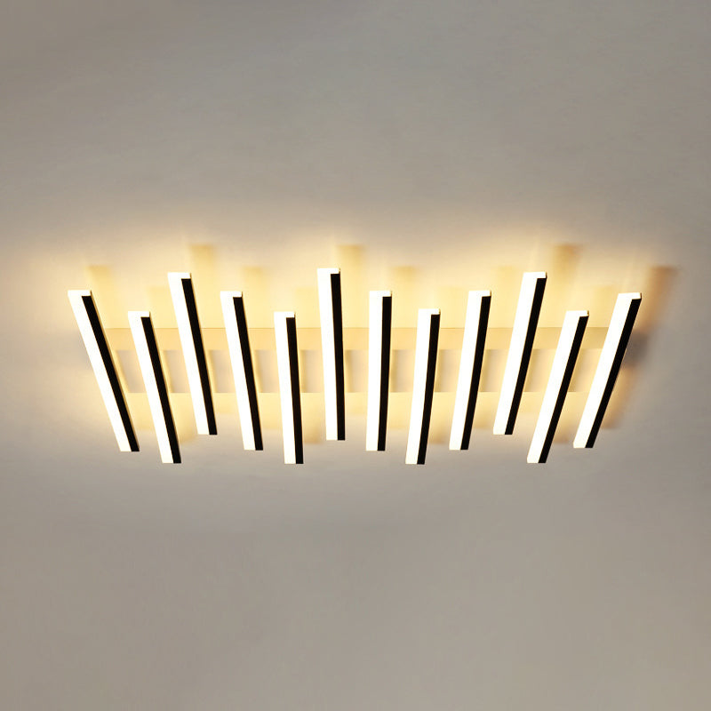 Luminaires encastrés en métal, plafonniers linéaires modernes pour chambre à coucher avec abat-jour en acrylique