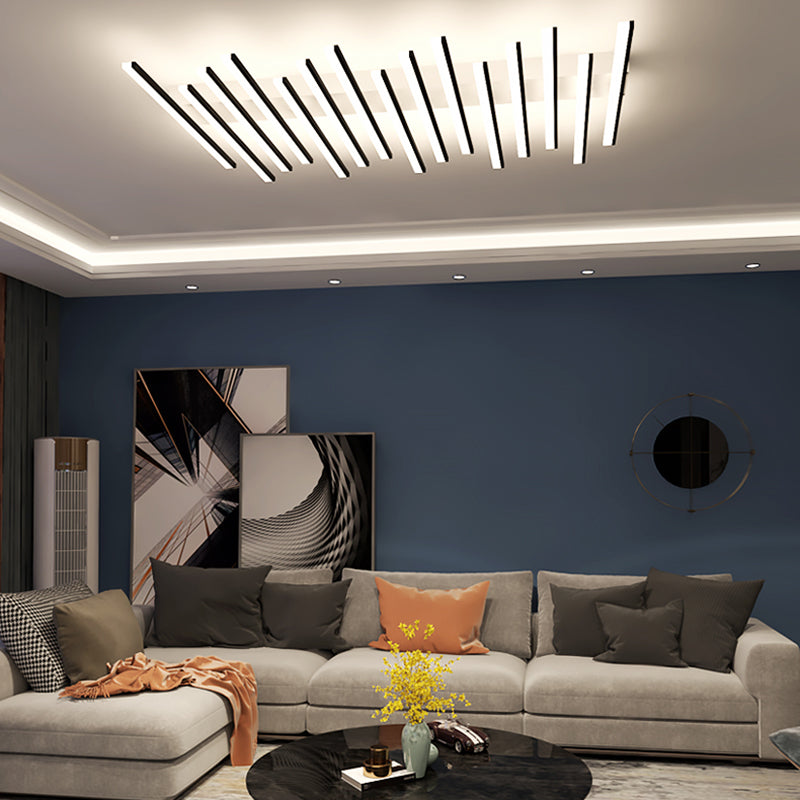 Luminaires encastrés en métal, plafonniers linéaires modernes pour chambre à coucher avec abat-jour en acrylique