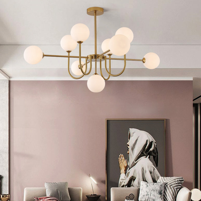 Contemporary Chandelier Glass Shade Pendant Lighting Fixtures for Dining Room