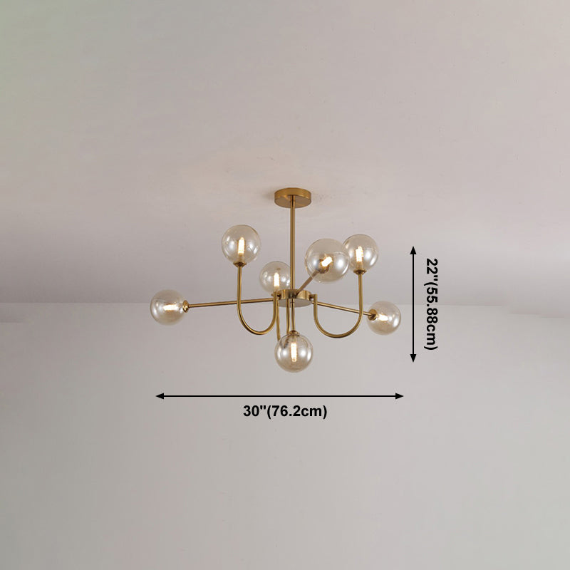 Contemporary Chandelier Glass Shade Pendant Lighting Fixtures for Dining Room