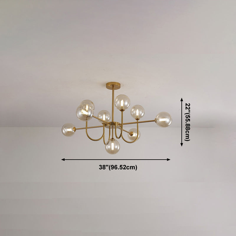 Contemporary Chandelier Glass Shade Pendant Lighting Fixtures for Dining Room