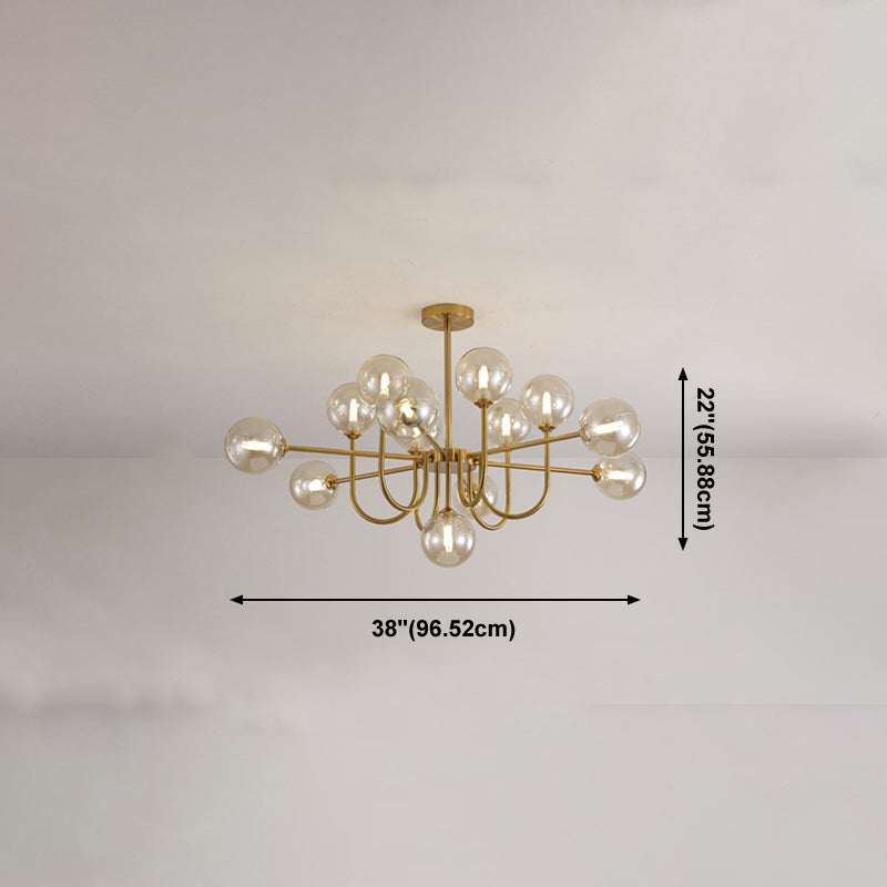 Contemporary Chandelier Glass Shade Pendant Lighting Fixtures for Dining Room