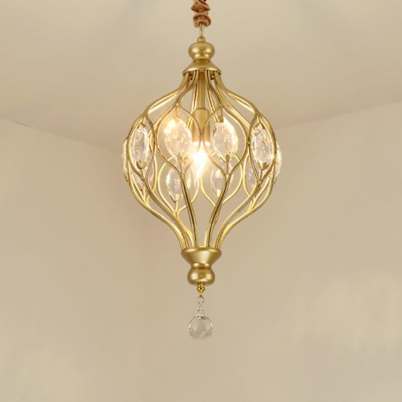 European Style Chandelier Light Crystal Metal Multi Head Pendant Light for Sitting Room