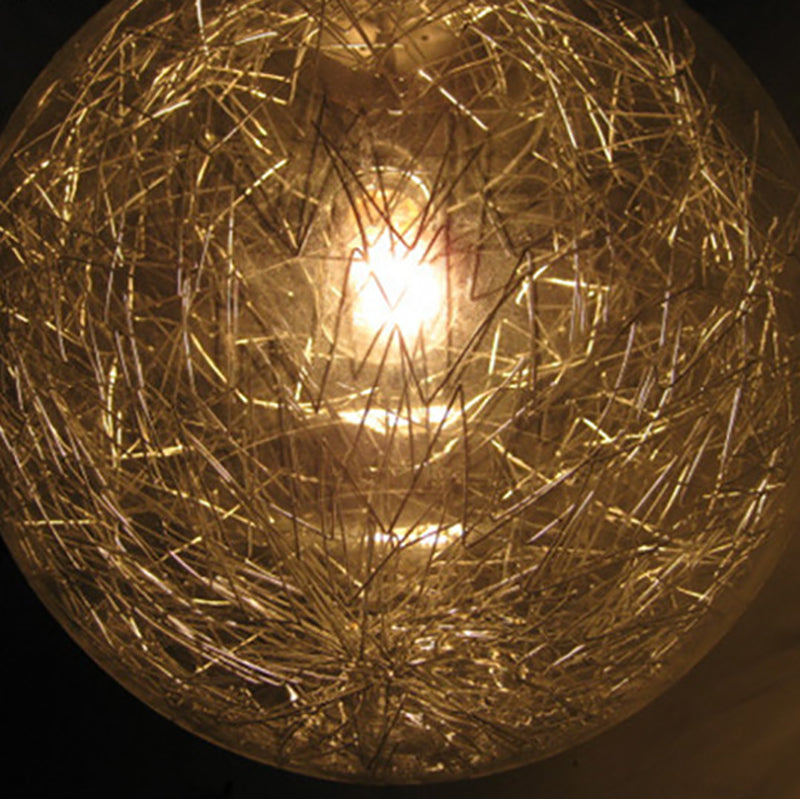 Suspension en forme de bulbe en argent créatif moderne 1 la tête de suspension en verre de tête