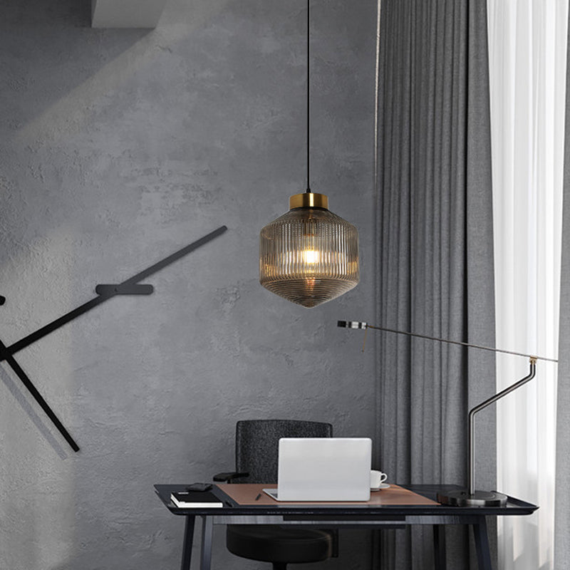 Géométrie moderne en forme de pendentif en verre 1 salle à manger de tête.