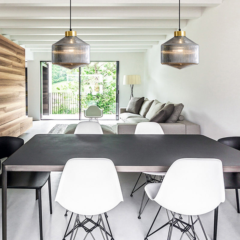 Géométrie moderne en forme de pendentif en verre 1 salle à manger de tête.