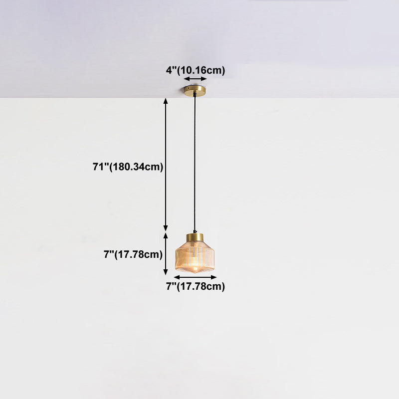 Géométrie moderne en forme de pendentif en verre 1 salle à manger de tête.